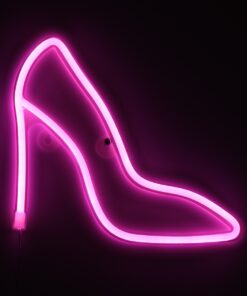 GloboStar® 78577 Φωτιστικό Ταμπέλα Φωτεινή Επιγραφή NEON LED Σήμανσης WOMEN SHOES 5W με Καλώδιο Τροφοδοσίας USB – Μπαταρίας 3xAAA (Δεν Περιλαμβάνονται) – Ροζ