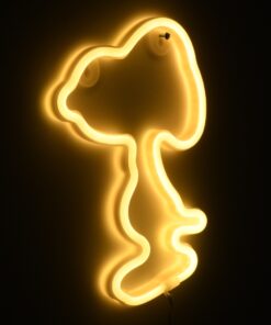 GloboStar® 78578 Φωτιστικό Ταμπέλα Φωτεινή Επιγραφή NEON LED Σήμανσης SNOOPY 5W με Καλώδιο Τροφοδοσίας USB – Μπαταρίας 3xAAA (Δεν Περιλαμβάνονται) – Θερμό Λευκό 2700K
