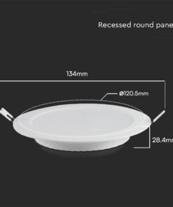 6W LED Panel V-TAC SAMSUNG Chip Χωνευτό Στρογγυλό Φ120 Λευκό 660lm 3000K V-TAC – 78581
