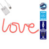 GloboStar® 78587 Φωτιστικό Ταμπέλα Φωτεινή Επιγραφή NEON LED Σήμανσης LOVE 5W με Καλώδιο Τροφοδοσίας USB – Μπαταρίας 3xAAA (Δεν Περιλαμβάνονται) – Κόκκινο
