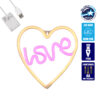 GloboStar® 78591 Φωτιστικό Ταμπέλα Φωτεινή Επιγραφή NEON LED Σήμανσης LOVE & HEART 5W με Καλώδιο Τροφοδοσίας USB – Μπαταρίας 3xAAA (Δεν Περιλαμβάνονται) – Ροζ & Θερμό Λευκό 2700K