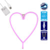 GloboStar® 78593 Φωτιστικό Ταμπέλα Φωτεινή Επιγραφή NEON LED Σήμανσης HEART LINE 5W με Καλώδιο Τροφοδοσίας USB – Μπαταρίας 3xAAA (Δεν Περιλαμβάνονται) – Ροζ