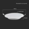LED Panel Χωνευτό Στρογγυλό 12W Φ170 V-TAC 1200lm Θερμό Λευκό 3000K – 7861