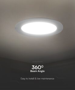 12W LED SAMSUNG Chip Panel Στρογγυλό Φ120 Χωνευτό 1200lm Θερμό 3000K VTAC – 78611