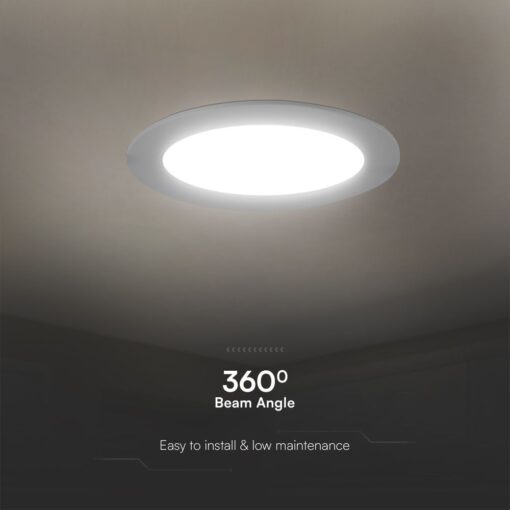 12W LED SAMSUNG Chip Panel Στρογγυλό Φ120 Χωνευτό 1200lm Θερμό 3000K VTAC – 78611