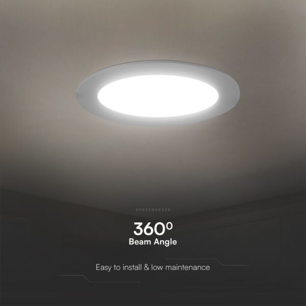 12W LED SAMSUNG Chip Panel Στρογγυλό Φ120 Χωνευτό 1200lm Θερμό 3000K VTAC – 78611