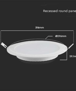 LED Panel Χωνευτό Στρογγυλό 24W Φ300 V-TAC 2500lm Θερμό Λευκό 3000K – 7867