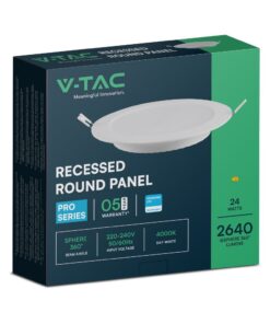 24W LED SAMSUNG Chip Panel Στρογγυλό Φ290 Χωνευτό 2640lm 4000K VTAC – 78681