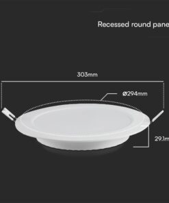 24W LED SAMSUNG Chip Panel Στρογγυλό Φ290 Χωνευτό 2640lm 4000K VTAC – 78681