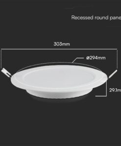 24W LED SAMSUNG Chip Panel Στρογγυλό Φ290 Χωνευτό 2640lm 6500K VTAC – 78691