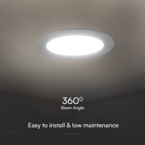 24W LED SAMSUNG Chip Panel Στρογγυλό Φ290 Χωνευτό 2640lm 6500K VTAC – 78691