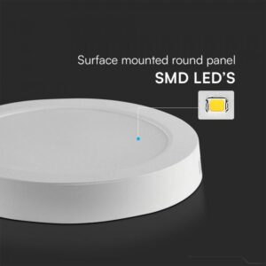 6W LED SAMSUNG Chip Panel Στρογγυλό Φ120 Επιφανειακό 660lm θερμό 3000K VTAC – 78701