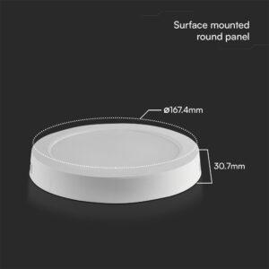 12W LED SAMSUNG Chip Panel Στρογγυλό Φ170 Επιφανειακό 1200lm Φυσικό 4000K VTAC – 78741