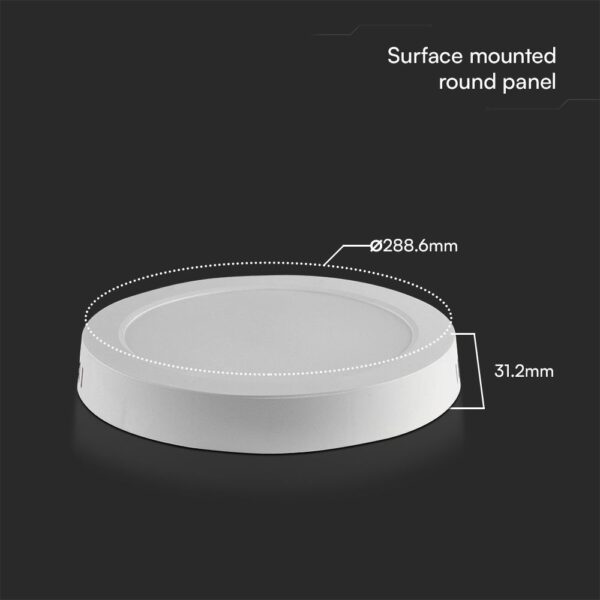 24W LED SAMSUNG Chip Panel Στρογγυλό Φ290 Επιφανειακό 2500lm 3000K VTAC – 78791