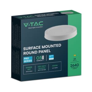 24W LED SAMSUNG Chip Panel Στρογγυλό Φ290 Επιφανειακό 2640lm 6500K VTAC – 78811