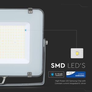 LED Προβολέας 200W V-TAC PRO Samsung Chip Γκρι 100° 23000lm Αδιάβροχος IP65 Φυσικό 4000K – 21789
