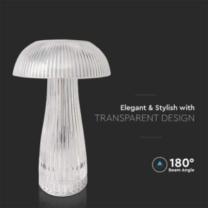 LED Επαναφορτιζόμενο Πορτατίφ V-TAC  Dimmable με Διάφανο Σώμα IP54 3000K-6000Κ – 7894