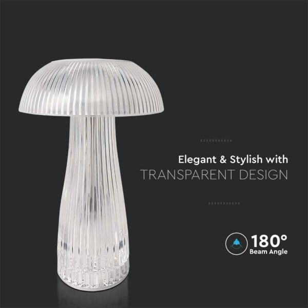 LED Επαναφορτιζόμενο Πορτατίφ V-TAC  Dimmable με Διάφανο Σώμα IP54 3000K-6000Κ – 7894