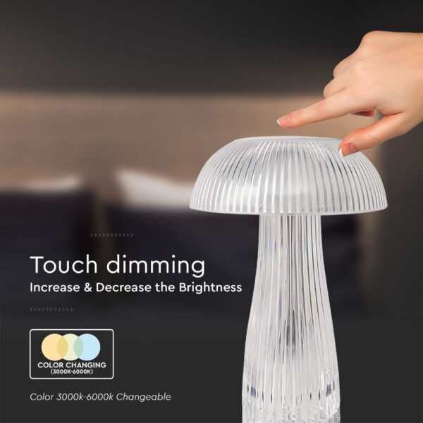 LED Επαναφορτιζόμενο Πορτατίφ V-TAC  Dimmable με Διάφανο Σώμα IP54 3000K-6000Κ – 7894
