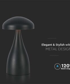LED Επαναφορτιζόμενο Πορτατίφ V-TAC Μαύρο Σώμα Dimmable CCT – 7895