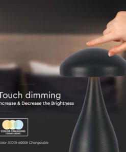 LED Επαναφορτιζόμενο Πορτατίφ V-TAC Μαύρο Σώμα Dimmable CCT – 7895