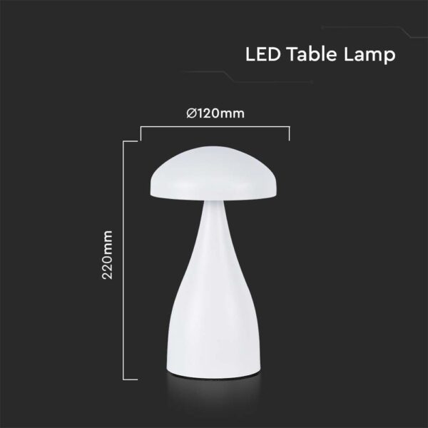 LED Επαναφορτιζόμενο Πορτατίφ V-TAC Λευκό Σώμα Dimmable CCT – 7896