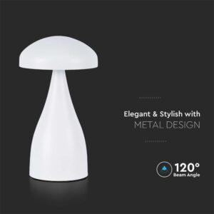 LED Επαναφορτιζόμενο Πορτατίφ V-TAC Λευκό Σώμα Dimmable CCT – 7896