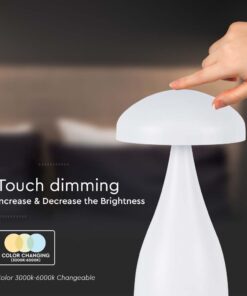 LED Επαναφορτιζόμενο Πορτατίφ V-TAC Λευκό Σώμα Dimmable CCT – 7896