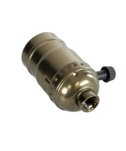 GloboStar® 78964 Ντουί Vintage Industrial Retro E27 με Διακόπτη ON/OFF – Μπρούτζινο – Μ5.5 x Π3.6 x Υ7cm