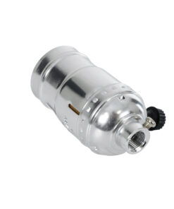 GloboStar® 78965 Ντουί Vintage Industrial Retro E27 με Διακόπτη ON/OFF – Ασημί – Μ5.5 x Π3.6 x Υ7cm