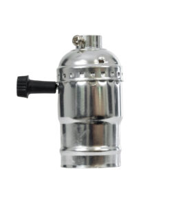 GloboStar® 78965 Ντουί Vintage Industrial Retro E27 με Διακόπτη ON/OFF – Ασημί – Μ5.5 x Π3.6 x Υ7cm