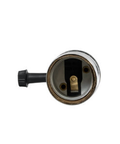 GloboStar® 78965 Ντουί Vintage Industrial Retro E27 με Διακόπτη ON/OFF – Ασημί – Μ5.5 x Π3.6 x Υ7cm