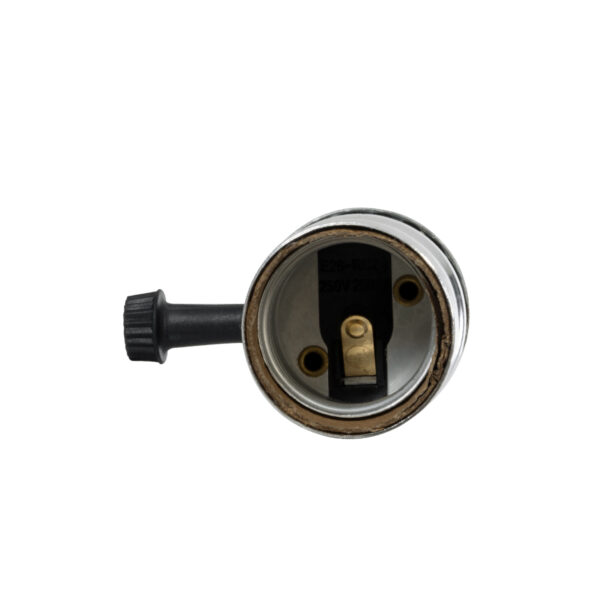 GloboStar® 78965 Ντουί Vintage Industrial Retro E27 με Διακόπτη ON/OFF – Ασημί – Μ5.5 x Π3.6 x Υ7cm