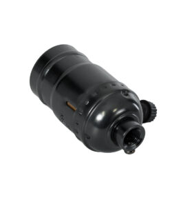 GloboStar® 78967 Ντουί Vintage Industrial Retro E27 με Διακόπτη ON/OFF – Μαύρο – Μ5.5 x Π3.6 x Υ7cm