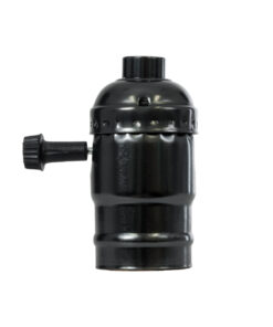 GloboStar® 78967 Ντουί Vintage Industrial Retro E27 με Διακόπτη ON/OFF – Μαύρο – Μ5.5 x Π3.6 x Υ7cm