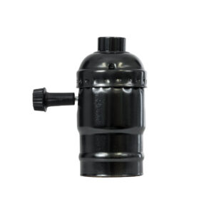 GloboStar® 78967 Ντουί Vintage Industrial Retro E27 με Διακόπτη ON/OFF – Μαύρο – Μ5.5 x Π3.6 x Υ7cm