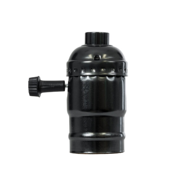 GloboStar® 78967 Ντουί Vintage Industrial Retro E27 με Διακόπτη ON/OFF – Μαύρο – Μ5.5 x Π3.6 x Υ7cm