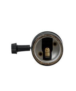 GloboStar® 78967 Ντουί Vintage Industrial Retro E27 με Διακόπτη ON/OFF – Μαύρο – Μ5.5 x Π3.6 x Υ7cm