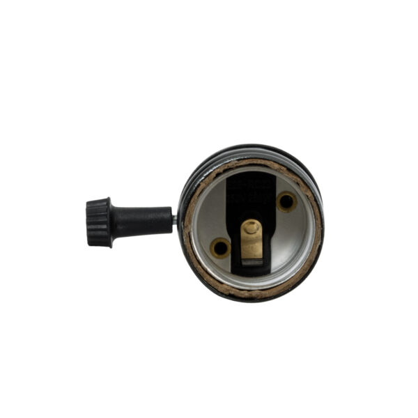 GloboStar® 78967 Ντουί Vintage Industrial Retro E27 με Διακόπτη ON/OFF – Μαύρο – Μ5.5 x Π3.6 x Υ7cm