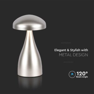 LED Επαναφορτιζόμενο Πορτατίφ V-TAC Champagne Gold Σώμα Dimmable CCT – 7897