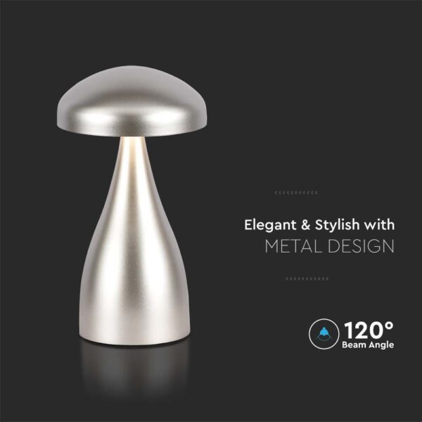 LED Επαναφορτιζόμενο Πορτατίφ V-TAC Champagne Gold Σώμα Dimmable CCT – 7897