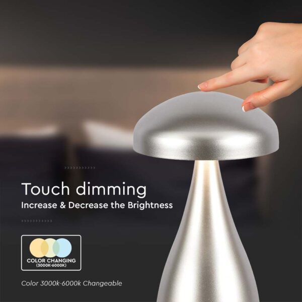 LED Επαναφορτιζόμενο Πορτατίφ V-TAC Champagne Gold Σώμα Dimmable CCT – 7897