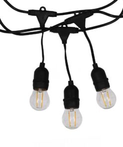 GloboStar® 78982 Καλωδιογιρλάντα PVC 5 Μέτρων με 15 Ντουί E27 με Πρίζα Schuko Επεκτεινόμενη Αδιάβροχη IP65