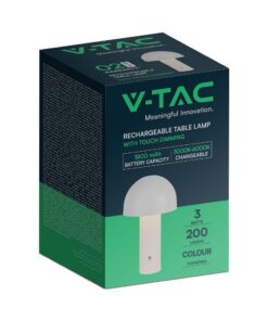 LED Επαναφορτιζόμενο Πορτατίφ V-TAC Λευκό Σώμα Dimmable CCT – 7899