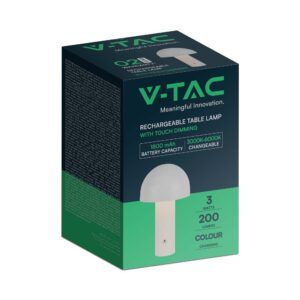 LED Επαναφορτιζόμενο Πορτατίφ V-TAC Λευκό Σώμα Dimmable CCT – 7899