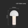 LED Επαναφορτιζόμενο Πορτατίφ V-TAC Λευκό Σώμα Dimmable CCT – 7899