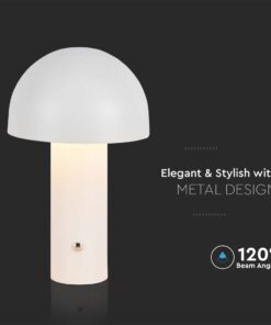 LED Επαναφορτιζόμενο Πορτατίφ V-TAC Λευκό Σώμα Dimmable CCT – 7899