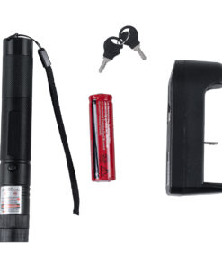 GloboStar® 78996 Φορητό Επαναφορτιζόμενο Laser Pointer 5Mw Class 3 DOT Zoom με Extra Κεφαλή για Dot Effects με Μπαταρία 18650 Li-ion 4800mAh & Φορτιστή – Κόκκινο 650nm Φ2.2 x Υ15cm