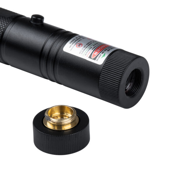 GloboStar® 78997 Φορητό Επαναφορτιζόμενο Laser Pointer 5Mw Class 3 DOT Zoom με Extra Κεφαλή για Dot Effects με Μπαταρία 18650 Li-ion 4800mAh & Φορτιστή – Πράσινο 532nm Φ2.2 x Υ15cm