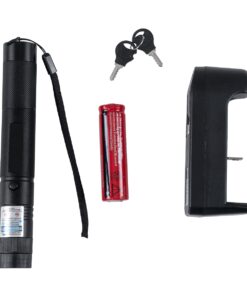 GloboStar® 78998 Φορητό Επαναφορτιζόμενο Laser Pointer 5Mw Class 3 DOT Zoom με Extra Κεφαλή για Dot Effects με Μπαταρία 18650 Li-ion 4800mAh & Φορτιστή – Μπλε 450nm Φ2.2 x Υ15cm